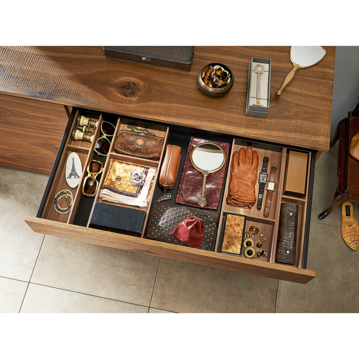 Marco organizador AMBIA-LINE con 1 divisor para mueble de ancho mínimo 200 mm