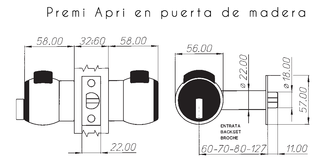 Cerradura PremiApri negra con ranura