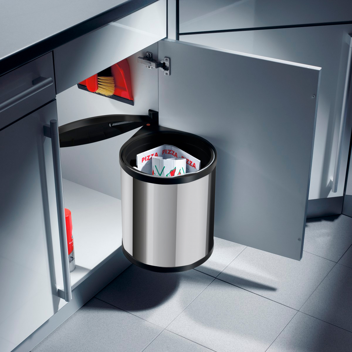 Bote basurero MOON HAILO de 15 L para gabinete de ancho de 400 mm