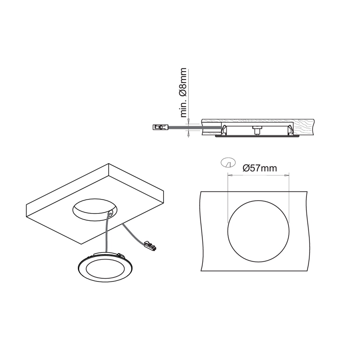 Lámpara ATOM para embutir, 3w/24V | M24