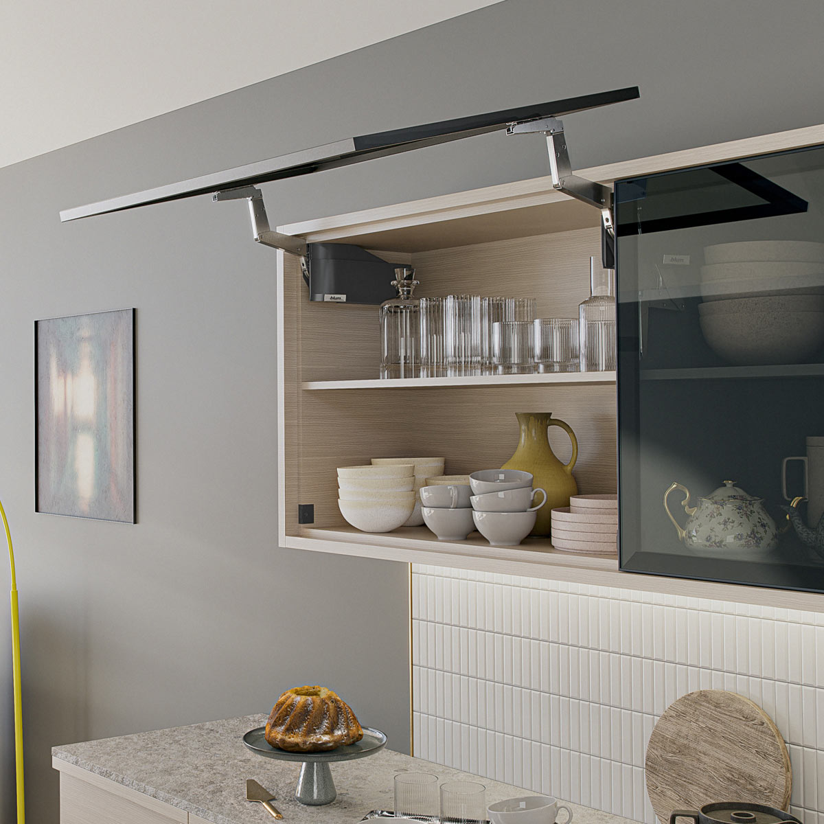 AVENTOS HS top | Sistema abatible para apertura de puerta de mueble con cierre suave