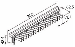 Corbatero extraíble con 18 ganchos, medida 355 mm