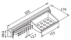 Corbatero extraíble con 8 ganchos y una charola, medida 355mm