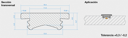 Perfil difusor FLEX JOBS para tira LED B-137 de 18.4 x 6.7 mm, rollo de 50 m
