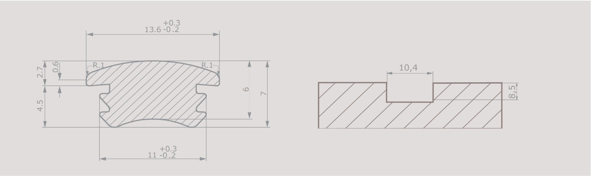 Perfil difusor FLEX WARHOL para tira LED B-304 de 13.6 x 7 mm, rollo de 50 m