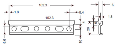 Barra para colgadores con topes de seguridad, longitud 100mm.