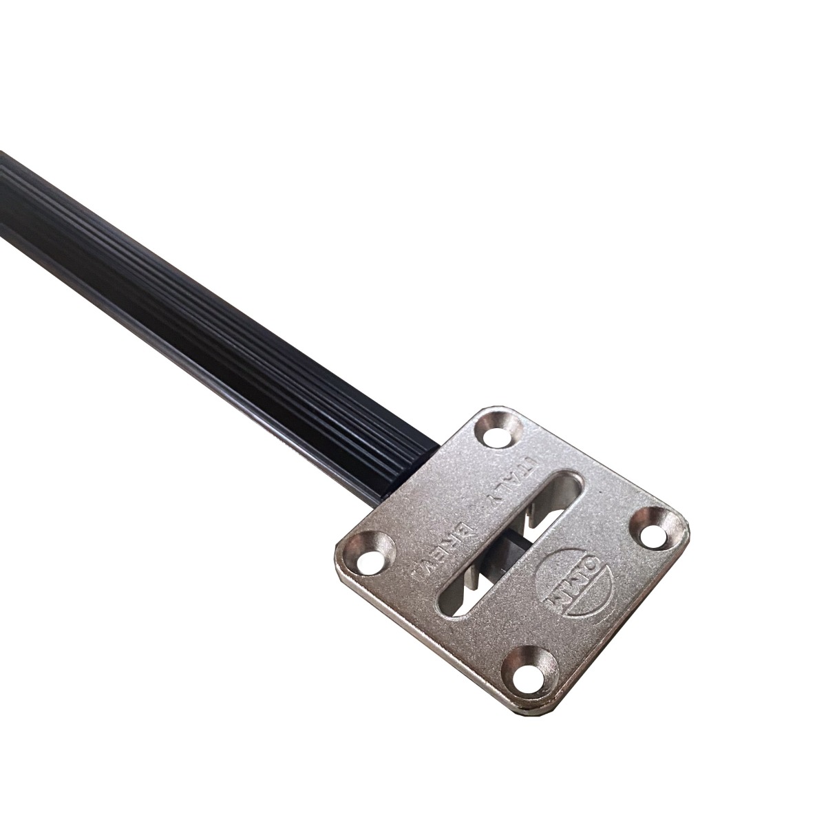 Barra estabilizadora anti pandeo TENSOR para paneles de madera con tapas color negro