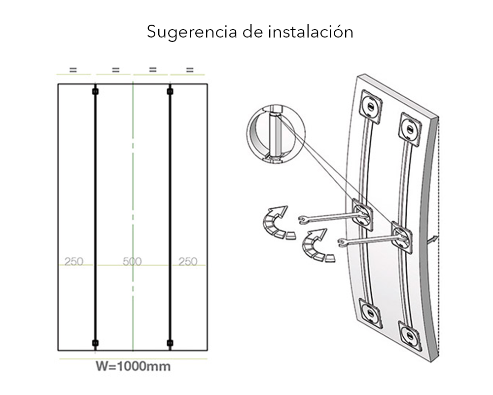 Barra estabilizadora anti pandeo TENSOR para paneles de madera