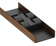 Relojero BEL APOST para 4 relojes, longitud de 472 mm, acabado nogal con piel antracita