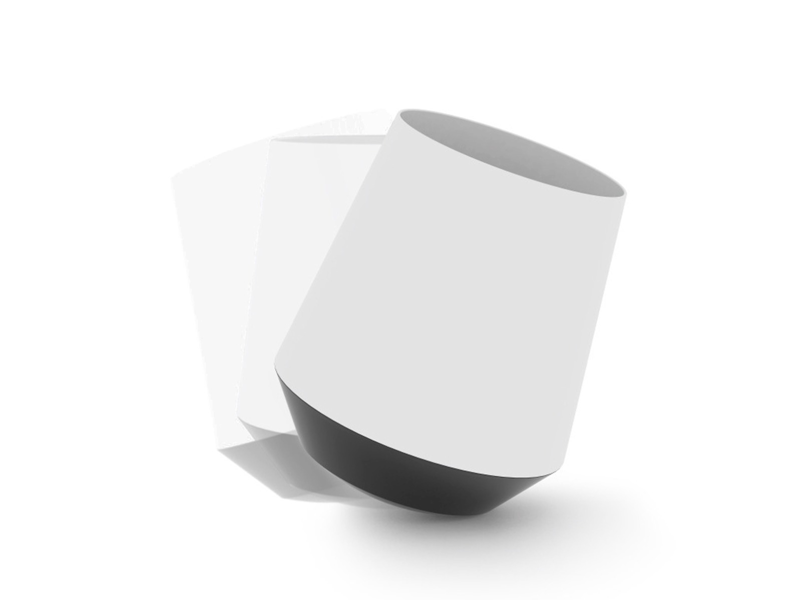 Bote Papelera BIEL, con balanceo, dim. Ø300 x 360 mm. cap. 17 litros, color blanco