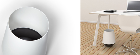 Bote Papelera BIEL, con balanceo, dim. Ø300 x 360 mm. cap. 17 litros, color blanco