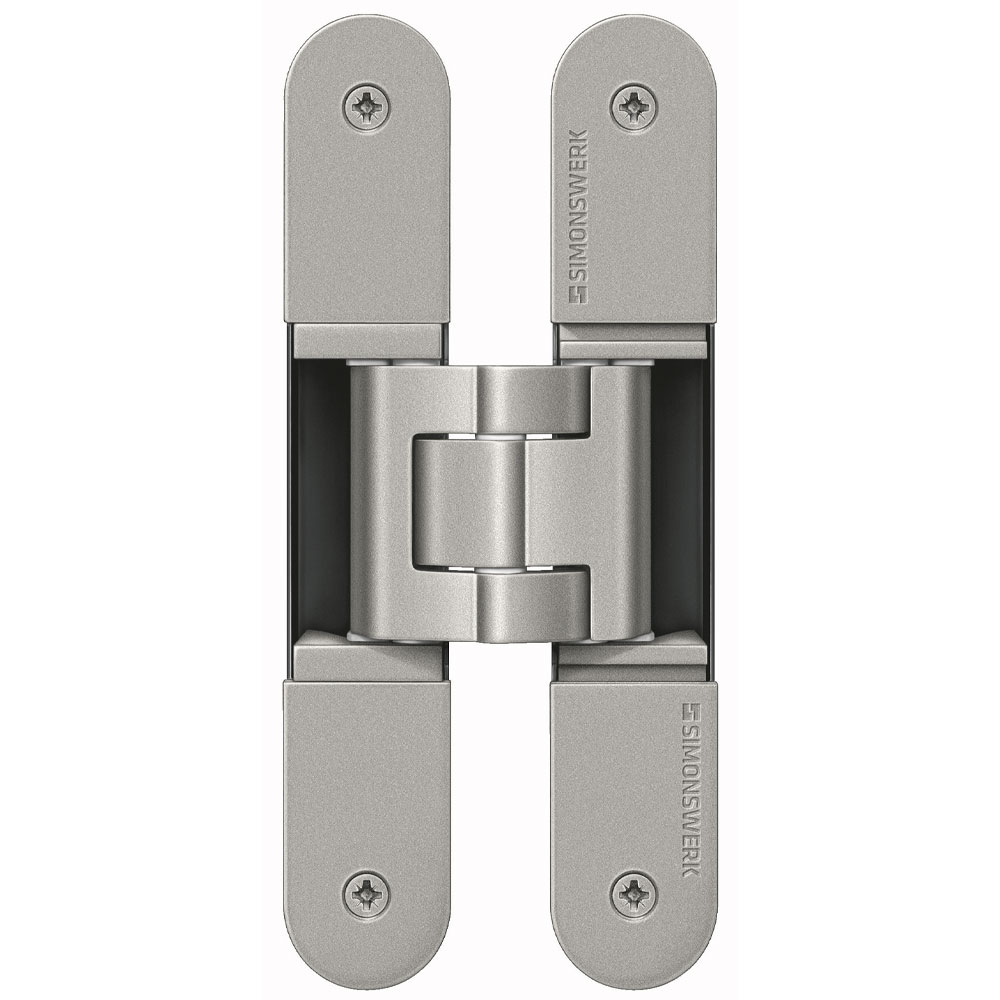 Bisagra oculta TECTUS 340 3D para puerta de comunicación cap. de carga 80 kg por par, acabado niquel satinado