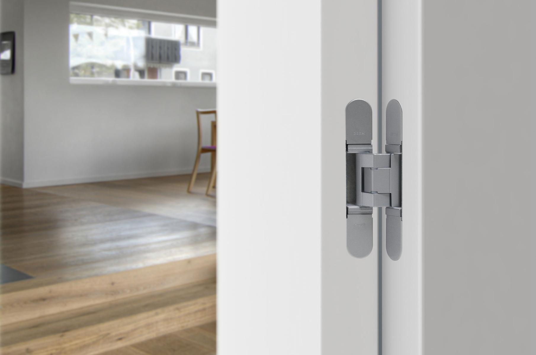 Bisagra oculta URBAN 1430 para puerta de comunicación, capacidad de carga 40 kg por par