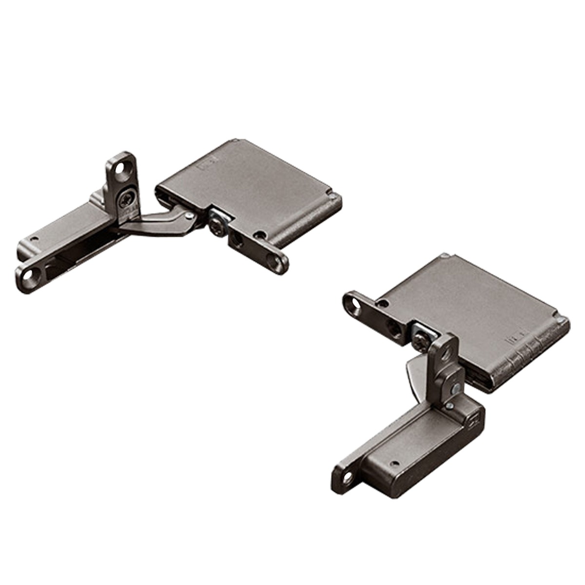 Bisagra AIR 105° para mueble de madera con cierre suave, acabado titanio