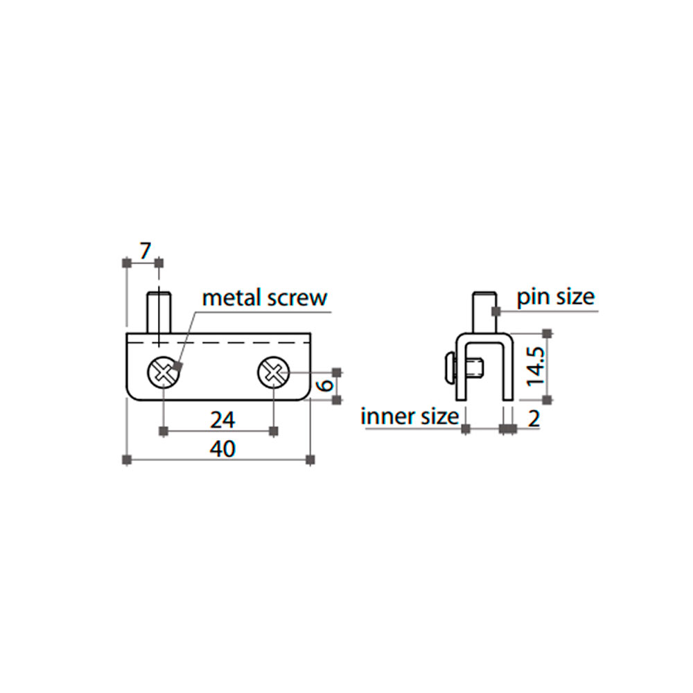 Bisagra para puertas pequeñas de cristal 110°