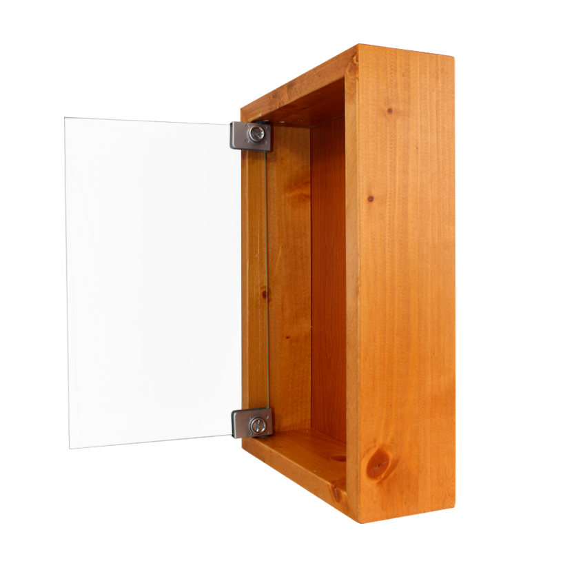 Bisagra de 90º para puerta de cristal de 6mm SIN PERFORACIÓN, IZQUIERDA, aluminio.