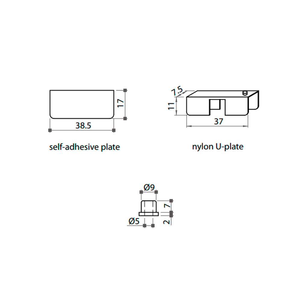 Bisagra para puertas pequeñas de cristal 110°
