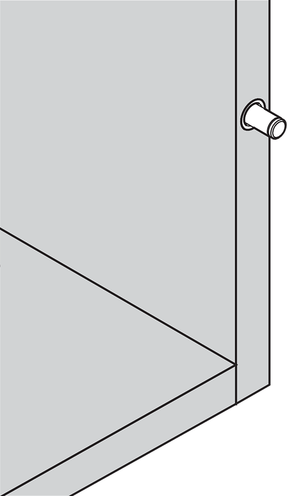 BLUMOTION para puertas, instalación en canto, en lado opuesto a las bisagras.