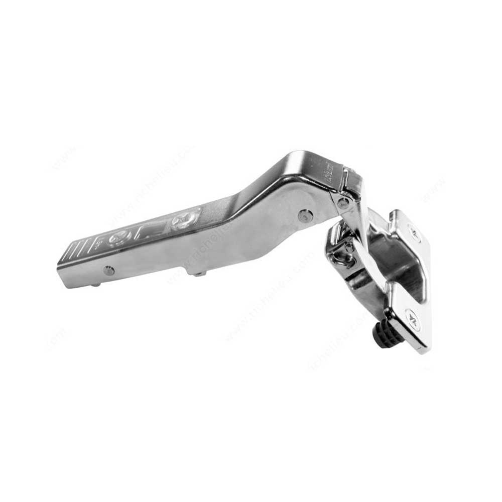 Bisagra CLIP top mueble de 45, apertura 110°, con muelle, taquete Ø8 mm, montaje a presión