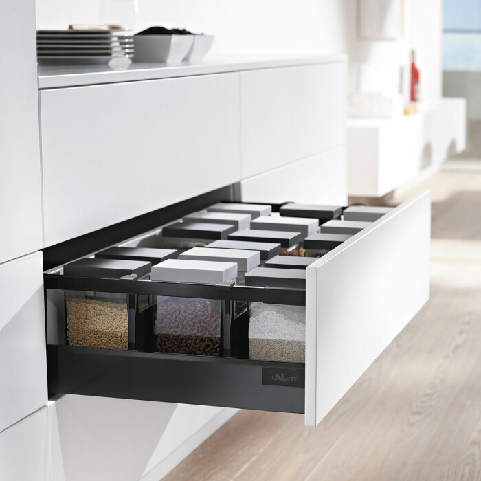 Galerías longitudinales TANDEMBOX antaro, color negro terra