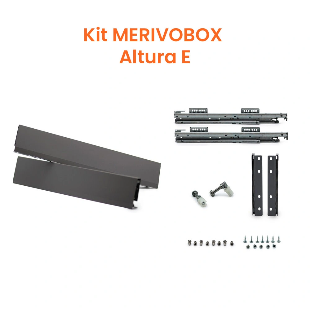 Kit Cajón MERIVOBOX BOXCOVER altura E (192 mm), color gris orión mate 