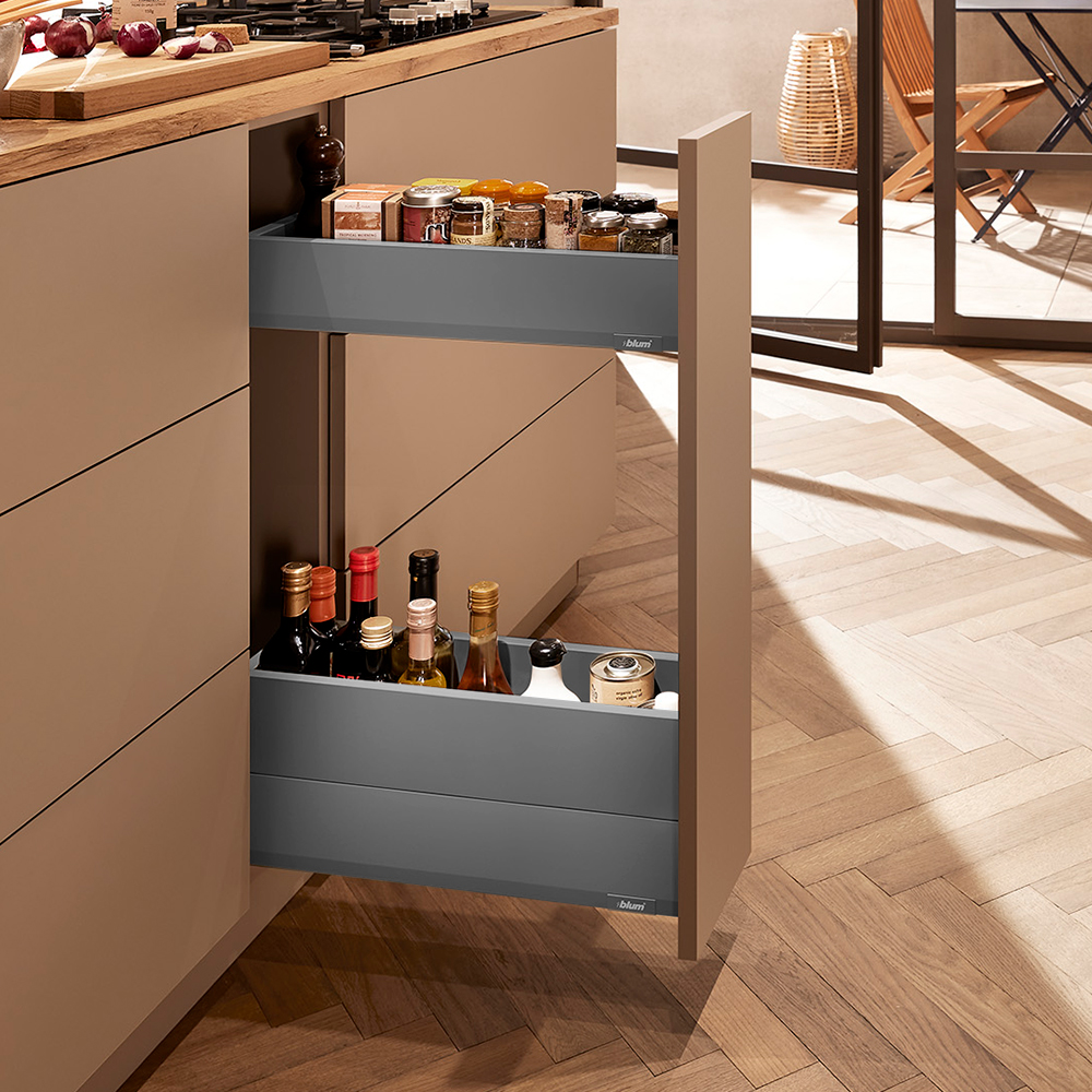 Botellero SPACE TWIN MERIVOBOX BOXCAP, altura M (91 mm) y E (192mm), color gris orión mate