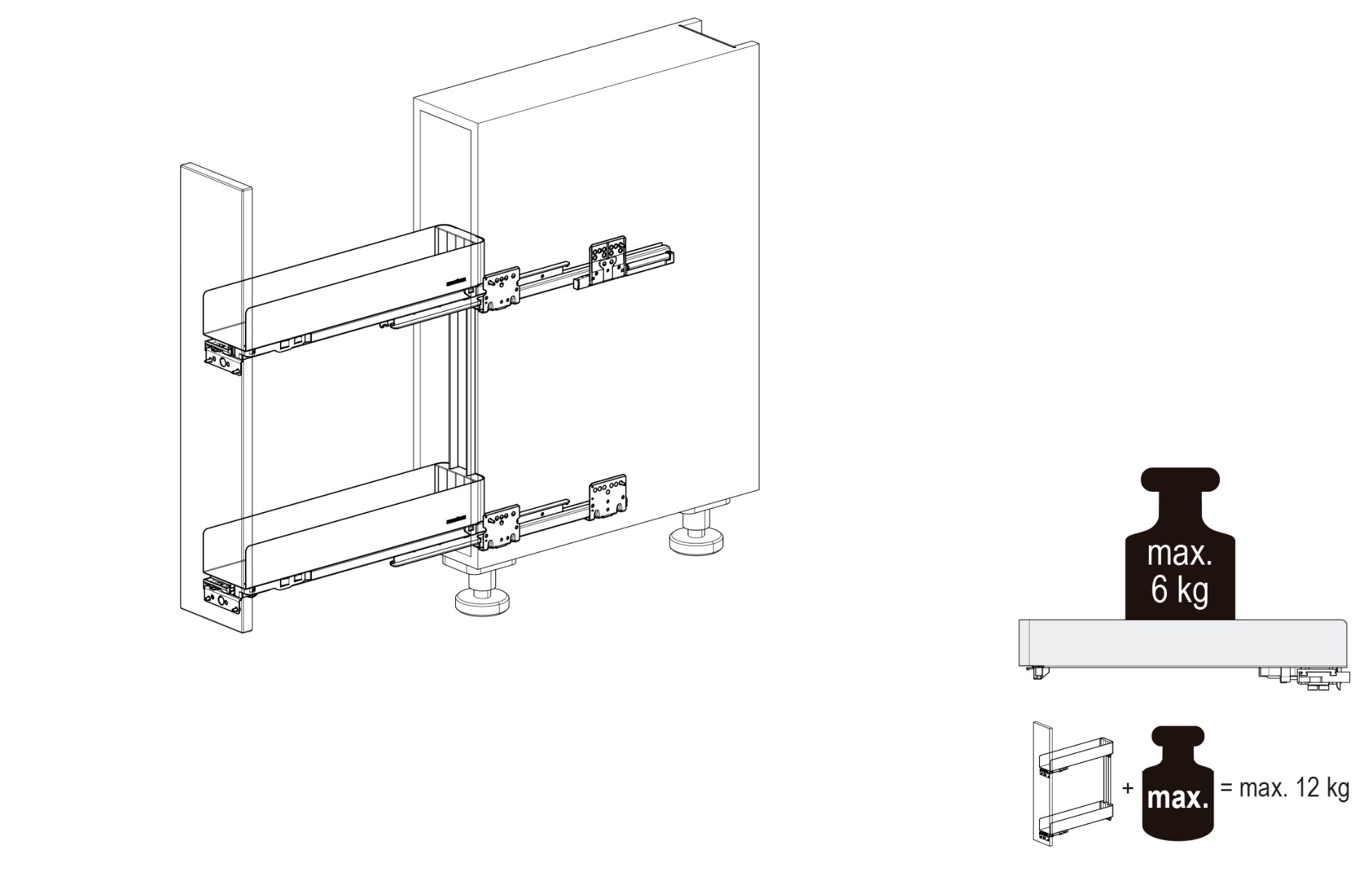 Botellero K-LINE 15 cm, color antracita