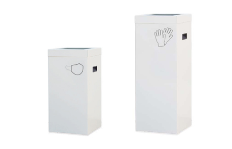 Bote de reciclaje BOX 6056, lámina de acero, cap. 54 y 72 L, color blanco