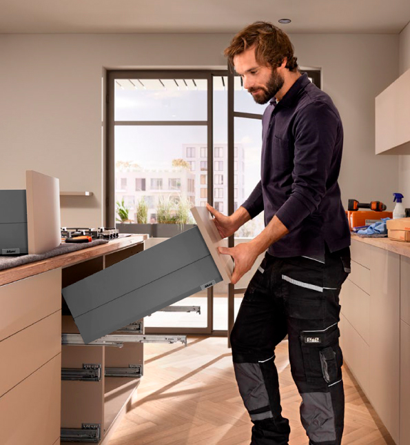 Juego de BOXCAP MERIVOBOX, altura E (192 mm), 500 mm, gris orión mate