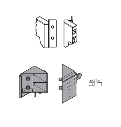 Juego de brackets para SPACE CORNER sin SYNCROMOTION para TANDEMBOX antaro, altura D y M
