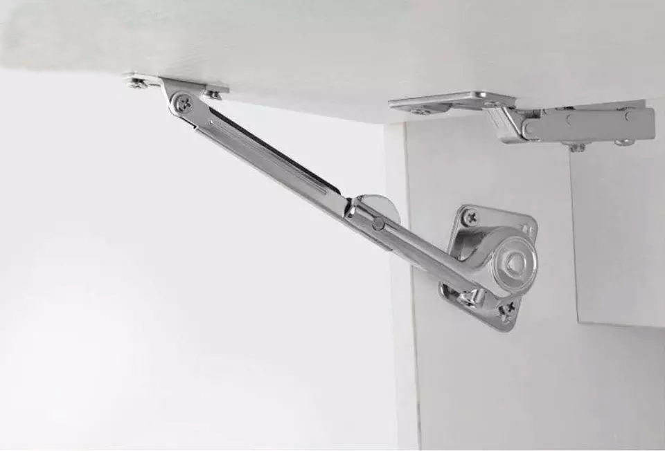 Brazos de caída suave para gabinete, acabado niquelado