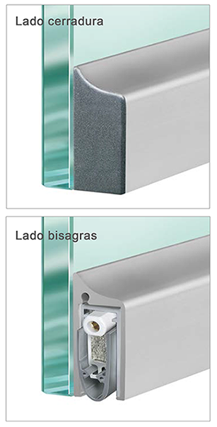 Burlete guillotina para puerta de vidrio, modelo SM