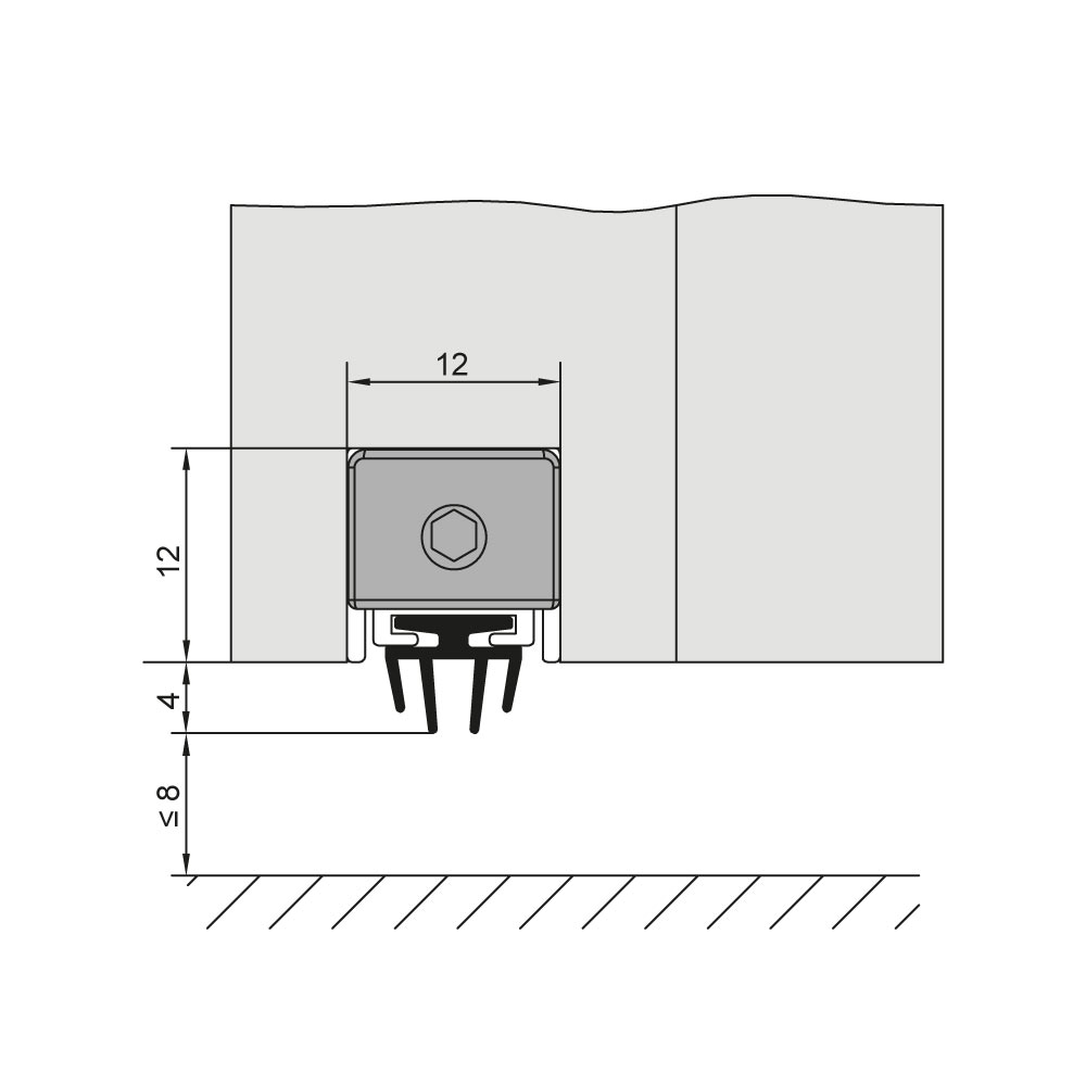Burlete guillotina DDM para puertas de madera