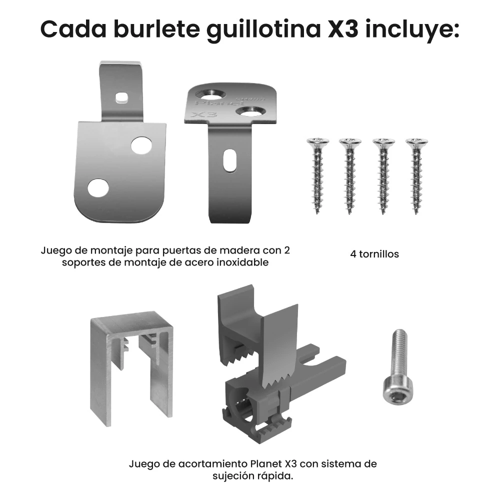 Burlete guillotina X3 para puertas exteriores