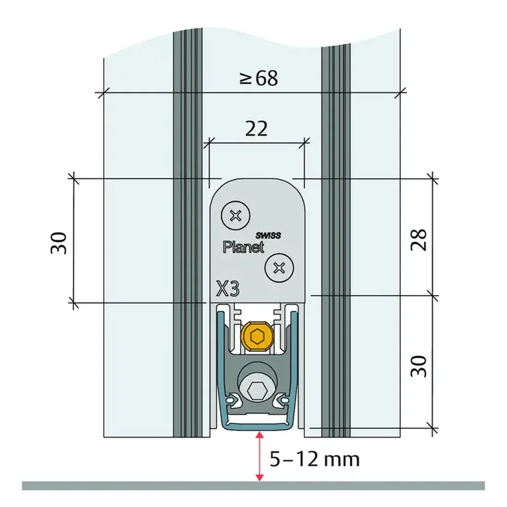 Burlete guillotina X3 para puertas exteriores