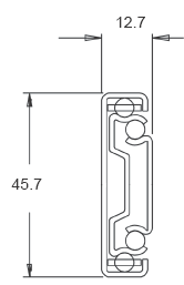 Corredera Accuride C3832 para cajón de madera, de extensión total, para montaje lateral, capacidad 45 kg