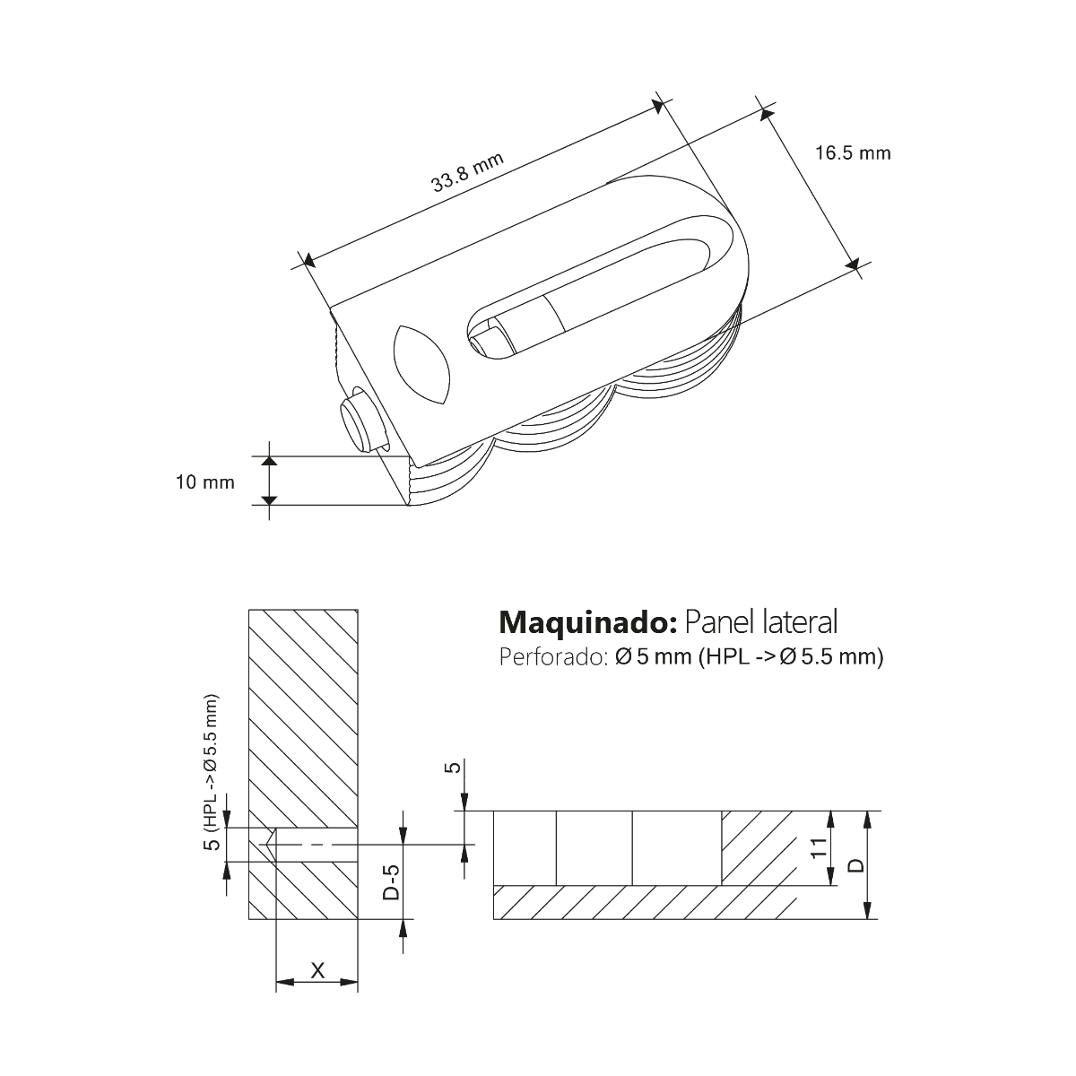 Sistema oculto CABINEO para armado de muebles