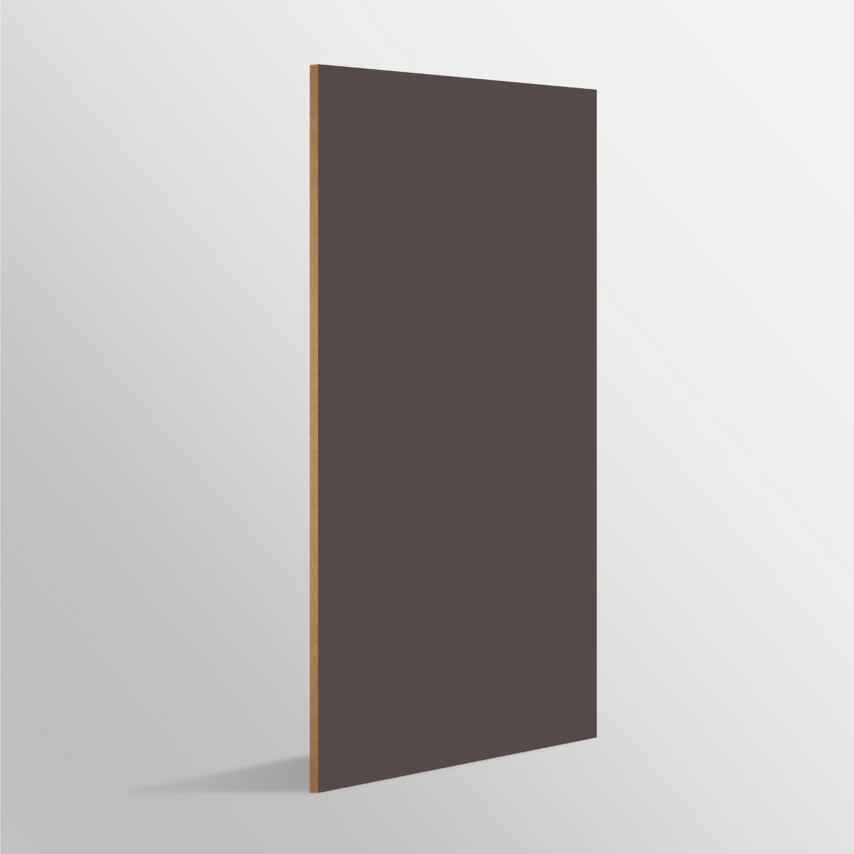Tablero de MDF con laminado FENIX, Cacao Orinoco y trascara HPL Dark Chocolate, formato 1.22 x 2.44 m