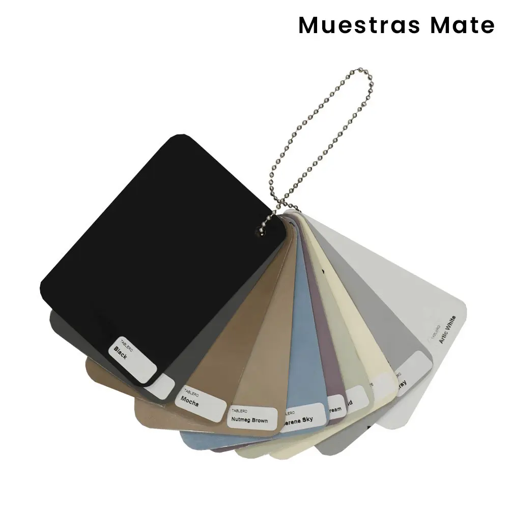 Muestrario de paneles FLUENT, paneles mate FLUENT