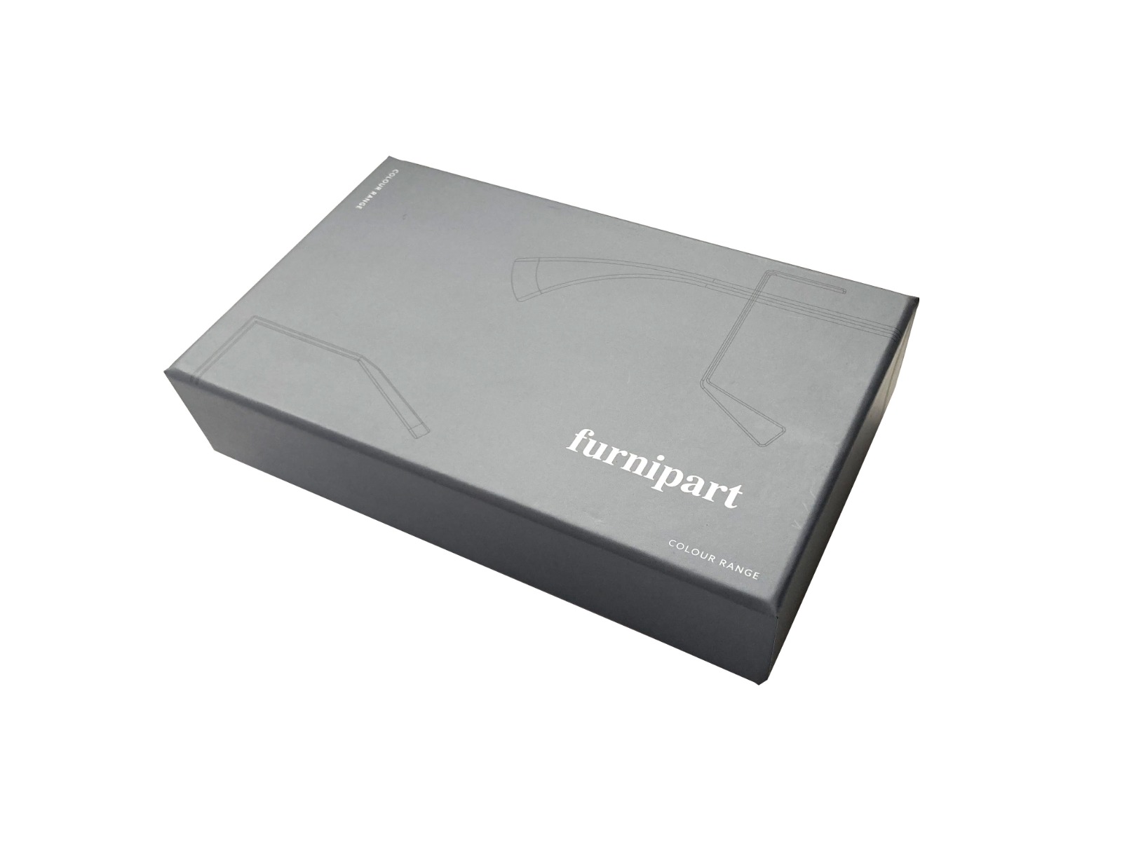 Caja de muestras con 14 acabados de jaladeras EDGE STRAIGHT de 40 mm de longitud