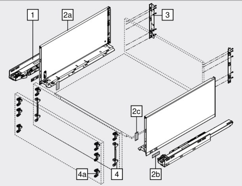 Cajón LEGRABOX Pure altura F, color negro carbón mate