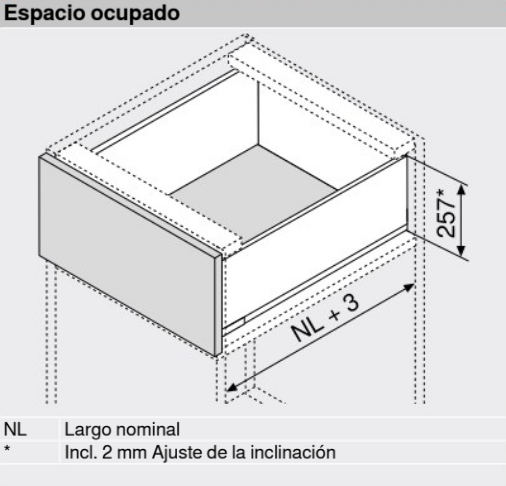 Cajón LEGRABOX Pure altura F, color negro carbón mate