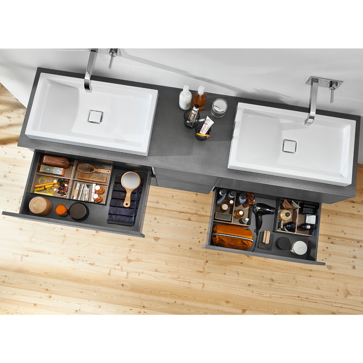 Marco organizador AMBIA-LINE con 1 divisor para mueble de ancho mínimo 200 mm