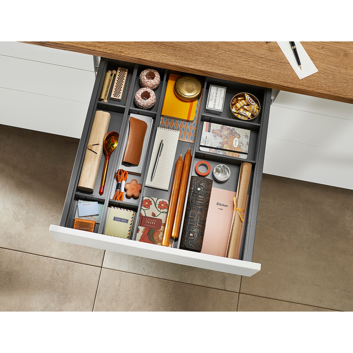 Marco organizador AMBIA-LINE con 1 división para mueble de ancho mínimo 100 mm