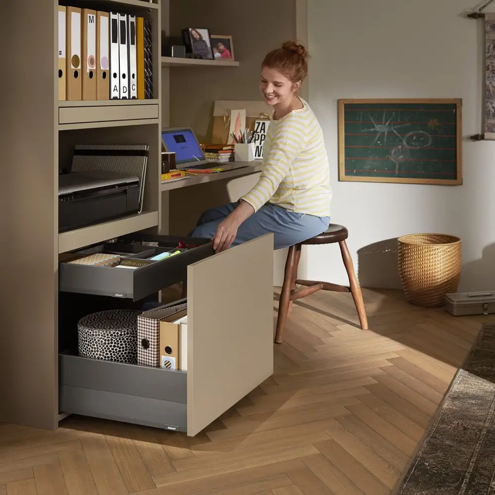 Kit Cajón MERIVOBOX BOXCAP altura E (192 mm), color gris orión mate