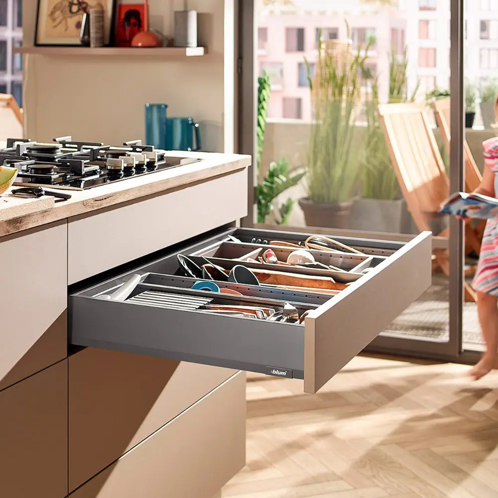 Kit Cajón MERIVOBOX, altura M, longitud 500 mm, color gris orión