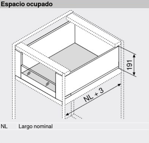 Cajón interno LEGRABOX pure altura C con elemento de diseño alto, color negro carbón mate