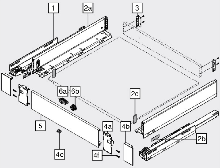 Cajón interno LEGRABOX pure altura M, color negro carbón mate