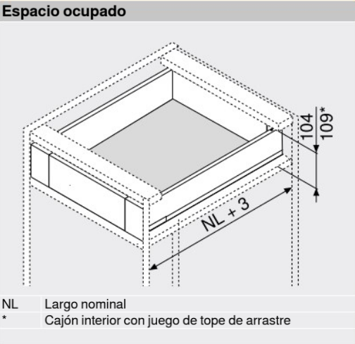 Cajón interno LEGRABOX pure altura M, color negro carbón mate
