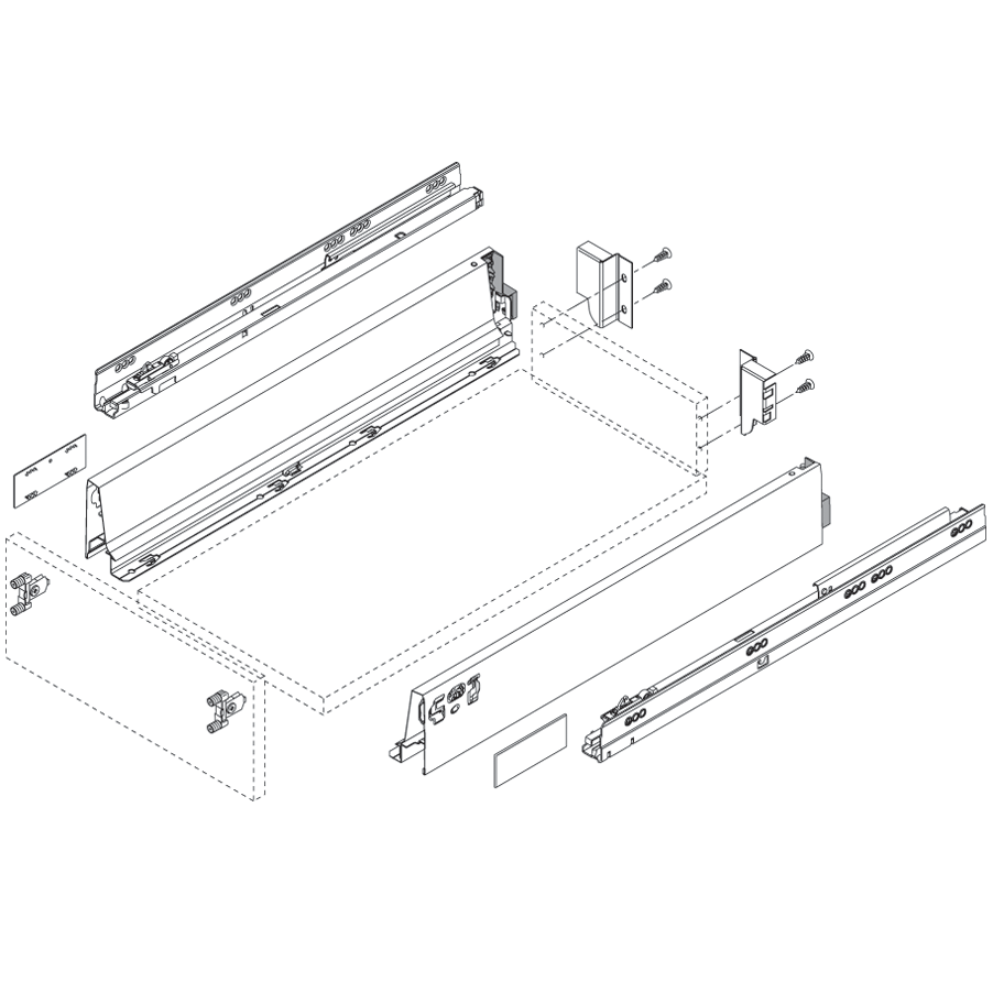 Cajón TANDEMBOX antaro, altura M, color gris